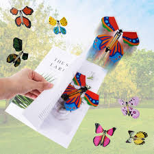 The slits should be vertical and go down from the fold, not from the unfolded edges. Buy Outee 23 Packs Magic Flying Butterfly Card Surprise Wind Up Butterfly In The Book Rubber Band Powered Magic Fairy Flying Toy Great Surprise Gift Online In Vietnam B08cdkl8gt