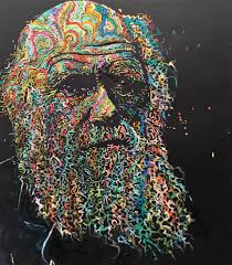 Charles Darwin Oil Painting By Artist Matt Pecson Custom Pop Art Art Pop Art