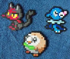 Pokemon Litten Rowlet Poppilo Starters Figure Perler Hama Bead Pokemon Perler Beads Diy Perler Beads Perler Bead Art