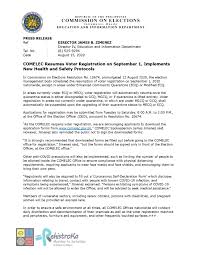 10674, promulgated on august 12. Voters Registration To Resume In Ncr And Nearby Provinces On September 1 Philippine Primer