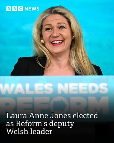 Reform MS Laura Anne Jones has been elected the party's deputy leader in Wales, the party has announced. The post was vacated after the previous deputy Helen Jenner took the party's Senedd