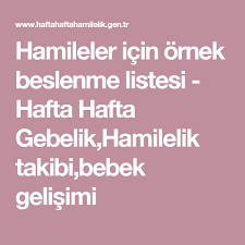 hamileler icin ornek beslenme listesi hafta hafta gebelik hamilelik takibi bebek gelisimi beslenme hamilelik gebelik donemi
