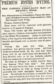 The Strangest Names In American Political History : Primus Jones Comes  Alive!