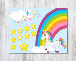 unicorn reward chart 2 unicorn prints unicorn birthday