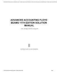 We have now placed twitpic in an archived state. Advanced Accounting Floyd Beams 11th Edition Solution Manual By Maildx92 Issuu