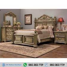 Set Tempat Tidur Klasik Antik Brown Kj Bedroom Furniture Design Master Bedroom Furniture King Bedroom Sets