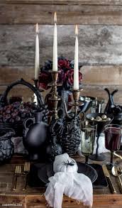 Gothic Table For Halloween Lia Griffith Gothic Halloween Decorations Halloween Tablescape Halloween Tabletop