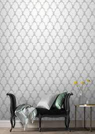 A Beautifully Embellished Trellis Design In A Classically White And Grey Colour Palette Boulevardia White Is White Wallpaper Trellis Design Grey Color Palette