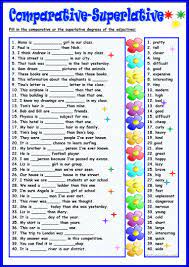Students practice identifying and using comparative and superlative versions of common adjectives in this grammar worksheet. Comparative Superlative English Esl Worksheets For Distance Learning And Physical Classrooms