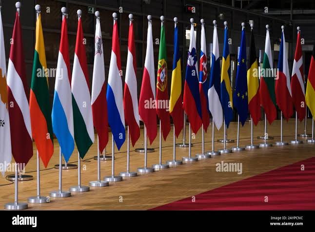 Brussels, Belgium. 16th Feb, 2020. Flags of EU countries stand at the EU headquarters Credit: ALEXANDROS MICHAILIDIS/Alamy Live News Stock Photo - Alamy