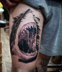 Great white shark tattoo forearm. 90 Shark Tattoo Designs For Men Underwater Food Chain Shark Tattoos Tattoo Designs Men Tattoos For Guys