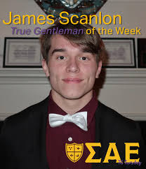 This week's True Gentleman is none other than James Scanlon! James showed  his support for the chapter through his participation at Province Pi  leadership school over the weekend! Thank you James! 💜💛
