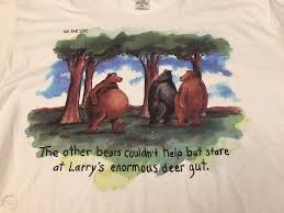 Vintage The Far Side Bears Larry's deer gut T-Shirt Mens XL USA 1986 Gary  Larson