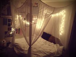 Pin By Amanda French On Apartment Ideas Canopy Bed Diy Tumblr Bedroom Bed Canopy With Lights