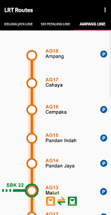 The ampang & sri petaling line lrt consists of two branches/routes that begin at two different stations to the south and east of the city, meeting at an interchange station, continuing through the city centre and ending at the same station at the north, which is the sentul timur station. Kl Lrt Mrt Monorail Ets And Ktm Routes 2020 Latest Version For Android Download Apk