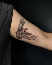 This Eagle By Nadiamost Super Clean On The Inner Bicep Bicep Tattoo Lotr Tattoo Inner Bicep Tattoo