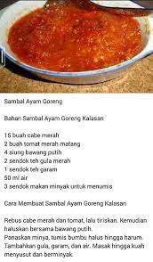 Sambal Ayam Goreng Kalasan Ayam Goreng Resep Masakan Makanan