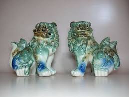 A mystic knot feng shui design in a tassel adds to its protective and good luck energy, as does the auspicious feng shui power of the color red. On Sale Vintage Okinawa Japan 18 5 Cm Tall Ceramic Shisa Dogs Aka Foo Dogs 1980 S Beautiful Green Blue Good Luck Guardian D In 2021 Shisa Dog Okinawa Japan Okinawa