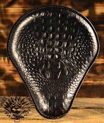 Handmade Bobber Seat Custom Alligator Black Bobber Seat Bobber Custom Bobber