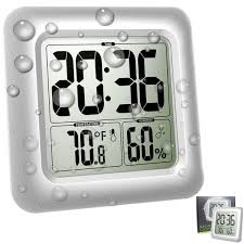 Large Waterproof Wall Clock For Shower Bathroom Updated Shatterproof Glass Lcd Digital Bath Thermomete Waterproof Wall Clock Bath Thermometer Digital Showers