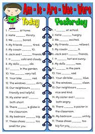 Am Is Are Was Were English Esl Worksheets English Grammar Worksheets English Grammar For Kids English Grammar