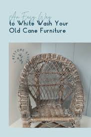 An Easy Way To White Wash Your Old Cane Furniture I Restore Stuff Cane Furniture Cane Chair Makeover Furniture