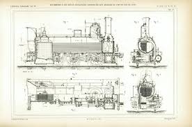 1855 Locomotive Gravure Ancienne Plan Dessin Industriel Brevet Etsy Technical Drawing Wall Art Prints Locomotive