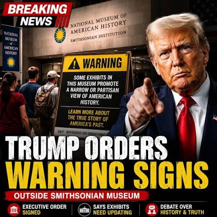 Prez orders warning signs near Smithsonian, escalating fight over history


