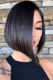 Sleek Short Asymmetrical Bob Bobhaircut Asymmetricalbob Haircuts How About An Asymmetrical B In 2020 Angled Bob Haircuts Bob Hairstyles Asymmetrical Bob Haircuts