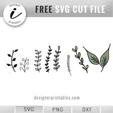 Leaves, herbs, florals, plants, branches. Free Svg Hand Drawn Botanical Elements