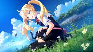 Per gli appassionati di anime e dei cartoni come dragonball, ecco un portale di sfondi animati a esso dedicato. Wallpaper Illustration Cat Blonde Sea Flowers Anime Girls Blue Eyes Water Nature Grass Clouds School Uniform Grisaia No Kajitsu Matsushima Michiru Screenshot Computer Wallpaper 1920x1080 Caesium 255404 Hd Wallpapers Wallhere