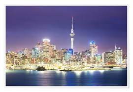 When is the best time to visit new zealand? Matteo Colombo Auckland Stadtzentrum Skyline Bei Nacht New Zealand Poster Online Bestellen Posterlounge De
