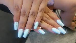 Nail addicts all around the world wear this nail. Some Gorgeous Coffin Baby Blue Matte Nails By April Wood At The Parlor Facebook