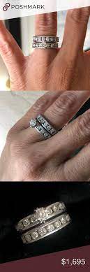 Wedding Ring Set Bought At Daniel S Jewelers Size 4 The Rings Are Nice And Heavy Since They Re Are Plati Wedding Ring Sets Womens Jewelry Rings Wedding Rings