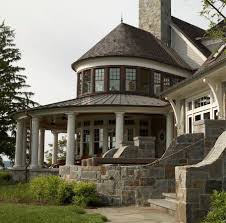 Check spelling or type a new query. Portfolio Purple Cherry Architects Waterfront Homes Traditional Exterior Large Stone Fireplace