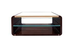 The wooden structure of the table has been designed in a tilt, and vertical brass has been infused to support the structure. Auden Bentwood Coffee Table Decca Home Furniture