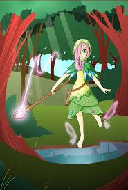 My Little Mages Fluttershy In A Forest By Didj On Deviantart Fluttershy My Little Pony Friendship Mage