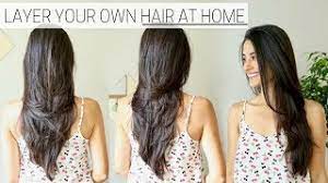 Step 2) blunt cut then point cut to texturize the ends. How I Cut Layer My Hair At Home Diy Long Layers Haircut Youtube