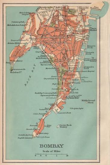 BRITISH INDIA. Bombay (Mumbai) city plan.Key buildings docks Gymkhanas 1929 map – Antiquemapsandprints.com