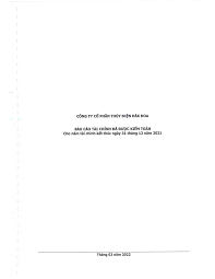 CÔNG TY CỔ PHẦN THỦY ĐIỆN ĐĂK ĐOA - BÁO CÁO TÀI CHÍNH ...