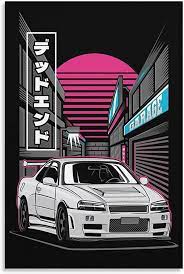 Jdm Car R34 Cyberpunk City Poster Poster Decorative Painting Canvas Wall  Art Living Room Posters Bedroom Painting 24x36inch(60x90cm) : Amazon.co.uk:  Home & Kitchen