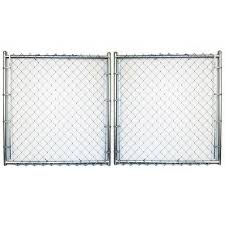 6 Foot Black Chain Link Fence Gate Common 6 Ft X 14 Ft Actual 6 Ft X 13 5 Ft Galvanized Steel Chain Link Fence Gate At Lowes Com Chain Link Fence Gate Chain Link Fence Fence Gate