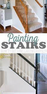 How To Paint Stair Railings That Last Diy Staircase Makeover Diy Staircase Diy Stairs