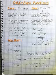 odd and even function study notes for math class studying math calculus teacher math odd and even function study notes for