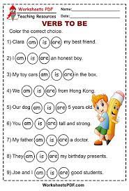 color the correct choice am is are worksheets pdf