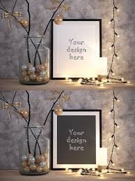 Download Merry Christmas Black Frame Mockup Frame Mockups Frame Black Frame PSD Mockup Templates
