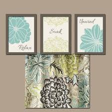 Seafoam Green Brown Flourish Bathroom Artwork Set Of 3 Trio Prints Wall Decor Relax Soak Unwind A Bathroom Wall Art Seafoam Green Bathroom Green Bathroom Decor