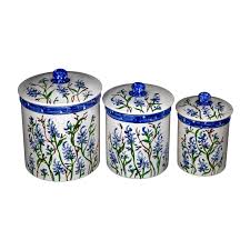 Choose from steel, ceramic, copper and glass containers in every style. Bluebonnet Hand Painted Ceramic Extra Large Canister Texas Capitol Gift Shop