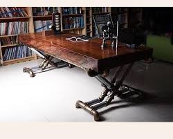 Retro Industrial Steampunk Wood And Wrought Iron Table Wrought Iron Table Iron Table Steampunk Table