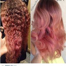 Curly Pink Ombre Curly Hair Pretty Hairstyles Rose Gold Hair